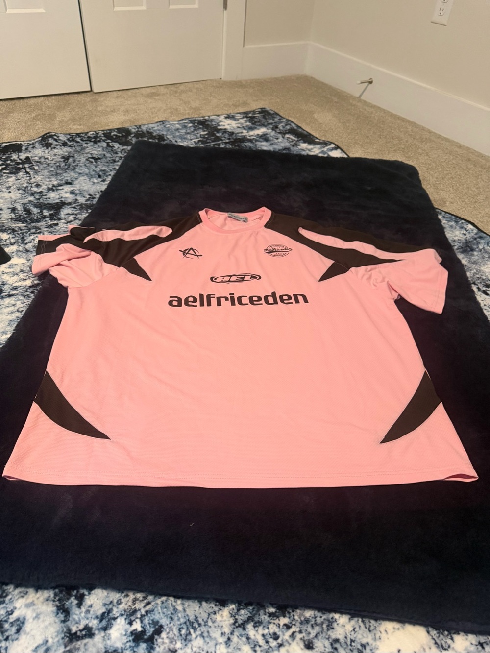 Aelfric Eden Pink Short Sleeve Athletic Tee with Black Accents
